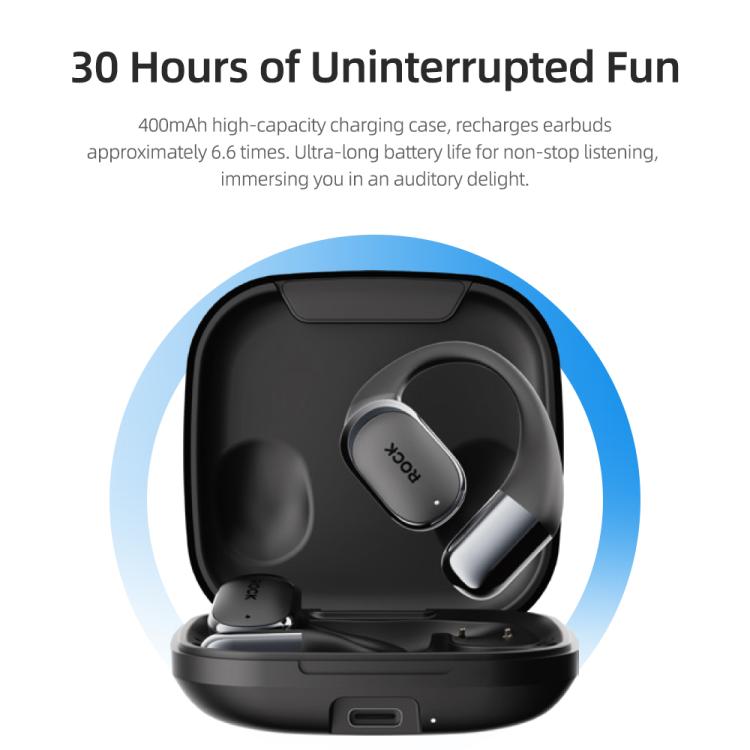 ROCK X718 RAU0783 Bluetooth 5.4 Wireless Ear-Hugs Earphones(Black) - Bluetooth Earphone by ROCK | Online Shopping UK | buy2fix