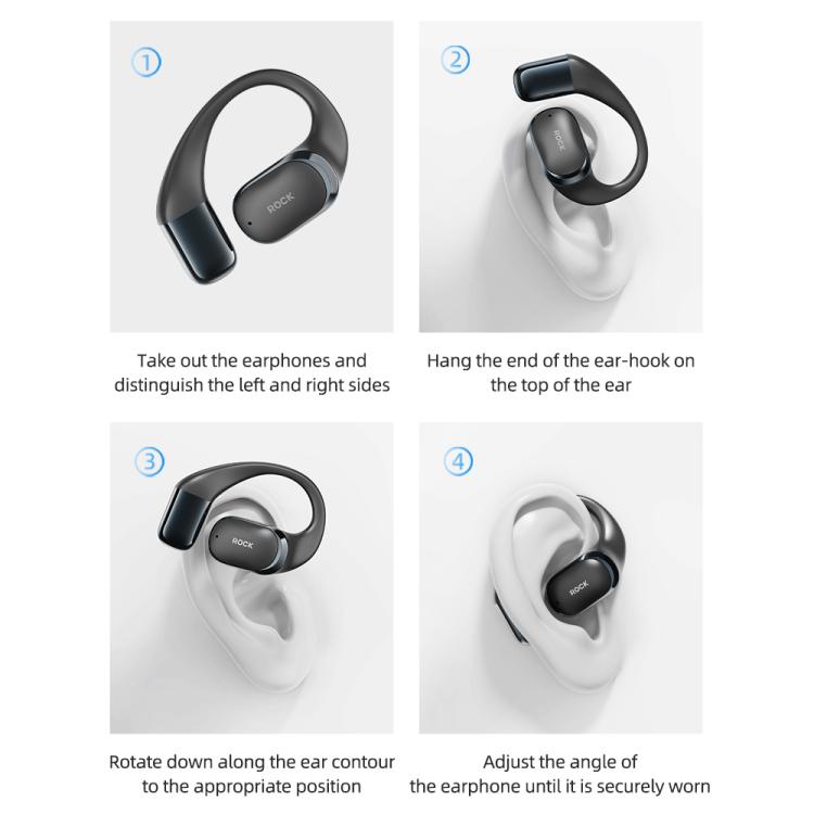 ROCK X718 RAU0783 Bluetooth 5.4 Wireless Ear-Hugs Earphones(White) - Bluetooth Earphone by ROCK | Online Shopping UK | buy2fix