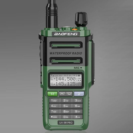 Baofeng UV-9R PRO Dot Matrix LCD Screen IP57 Waterproof Handheld Analog Walkie Talkie, Plug:EU Plug(Green) - Handheld Walkie Talkie by BAOFENG | Online Shopping UK | buy2fix