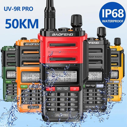 Baofeng UV-9R PRO Dot Matrix LCD Screen IP57 Waterproof Handheld Analog Walkie Talkie, Plug:EU Plug(Black) - Handheld Walkie Talkie by BAOFENG | Online Shopping UK | buy2fix