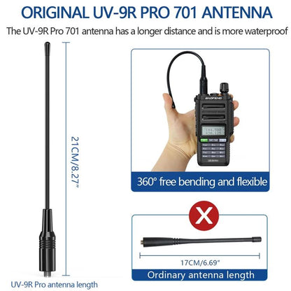Baofeng UV-9R PRO Dot Matrix LCD Screen IP57 Waterproof Handheld Analog Walkie Talkie, Plug:US Plug(Black) - Handheld Walkie Talkie by BAOFENG | Online Shopping UK | buy2fix