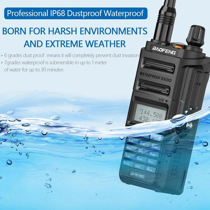 Baofeng UV-9R PRO Dot Matrix LCD Screen IP57 Waterproof Handheld Analog Walkie Talkie, Plug:US Plug(Black) - Handheld Walkie Talkie by BAOFENG | Online Shopping UK | buy2fix