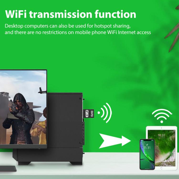 RE-905 Built-in Antenna Bluetooth WiFi 2 in 1 Computer Driver-free USB Network Adapter(Black) - USB Network Adapter by buy2fix | Online Shopping UK | buy2fix