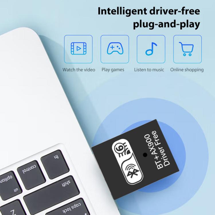 RE-905 Built-in Antenna Bluetooth WiFi 2 in 1 Computer Driver-free USB Network Adapter(Black) - USB Network Adapter by buy2fix | Online Shopping UK | buy2fix