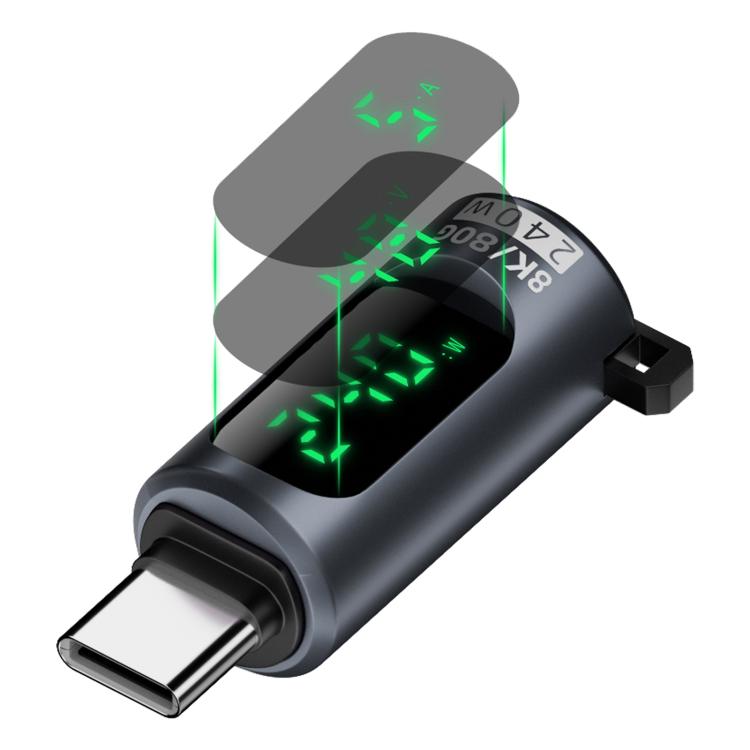 240W Type-C to Type-C Digital Display Adapter with Switch(Grey) - OTG Adapter by buy2fix | Online Shopping UK | buy2fix
