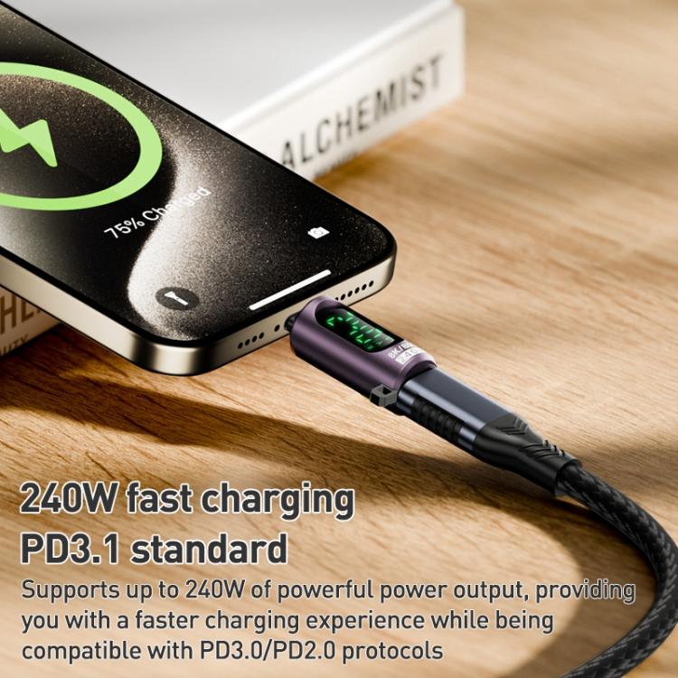 240W Type-C to Type-C Digital Display Adapter with Switch(Grey Purple) - OTG Adapter by buy2fix | Online Shopping UK | buy2fix