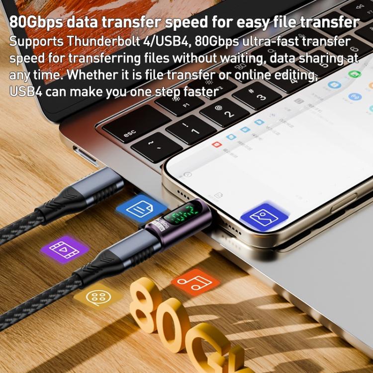 240W Type-C to Type-C Digital Display Adapter with Switch(Grey Purple) - OTG Adapter by buy2fix | Online Shopping UK | buy2fix