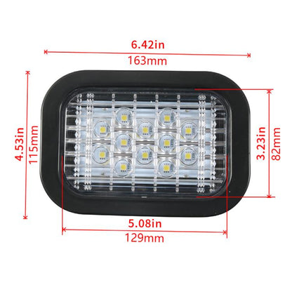 Trailer / RV / Truck 12LEDs Rectangle Tail Light with Plug(White Light) - License Plate Lights by buy2fix | Online Shopping UK | buy2fix