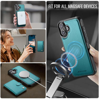 For iPhone 17 JEEHOOD J09 Buckle Card Bag MagSafe Magnetic Style RFID Leather Phone Case(Green) - iPhone 17 Cases by JEEHOOD | Online Shopping UK | buy2fix