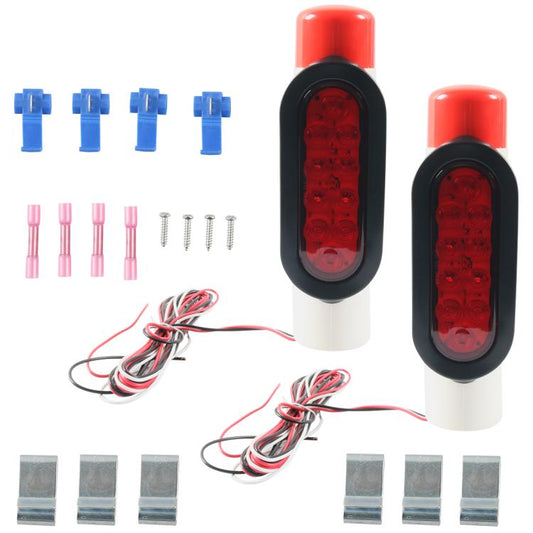 2pcs/Set 10LED Marine Trailer Guide Pipe Light Set(Red Light) - Marine Accessories & Parts by buy2fix | Online Shopping UK | buy2fix