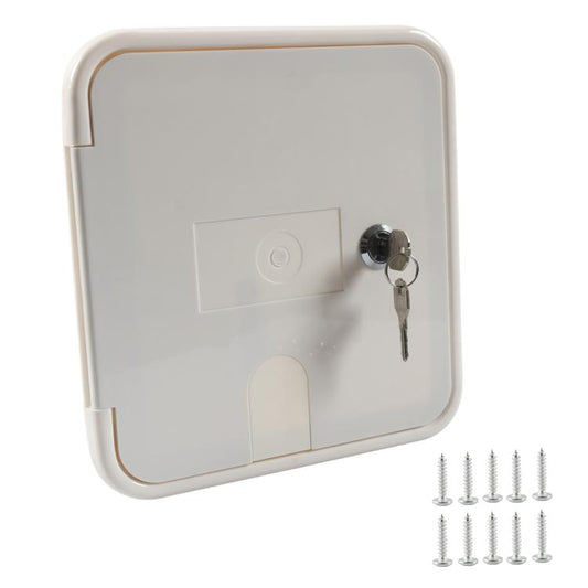 RV / Camper Power Cable Hatch with Screws and Key(White) - Locks & Hasps by buy2fix | Online Shopping UK | buy2fix