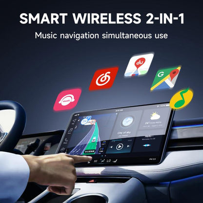 2 in 1 Car CarPlay and Android Auto Wired to Wireless Smart Box Adapter Mini USB Converter(Black) - Bluetooth Adapters by buy2fix | Online Shopping UK | buy2fix