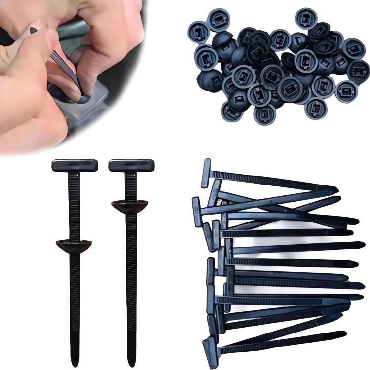 100pcs / Pack PP Universal Cable Tie Buckle(Black) - Booster Cable & Clip by buy2fix | Online Shopping UK | buy2fix