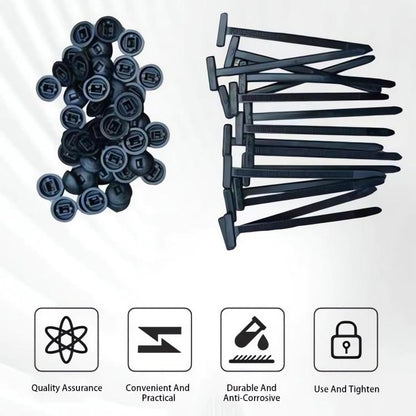 100pcs / Pack PP Universal Cable Tie Buckle(Black) - Booster Cable & Clip by buy2fix | Online Shopping UK | buy2fix