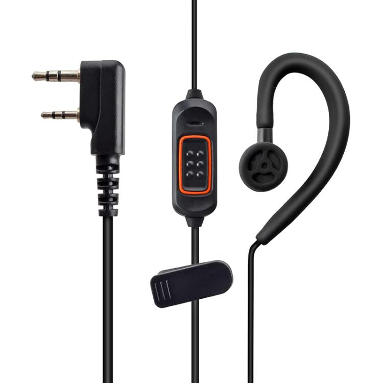 2 Pin Walkie-talkie Headset Mic Earphone for Baofeng UV5R / Quansheng UV K5 / K6 8800(Black) - Microphones & Headsets by buy2fix | Online Shopping UK | buy2fix