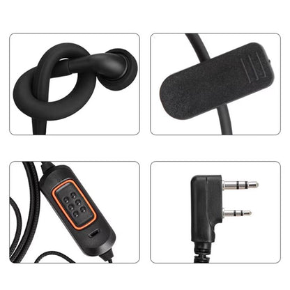 2 Pin Walkie-talkie Headset Mic Earphone for Baofeng UV5R / Quansheng UV K5 / K6 8800(Black) - Microphones & Headsets by buy2fix | Online Shopping UK | buy2fix