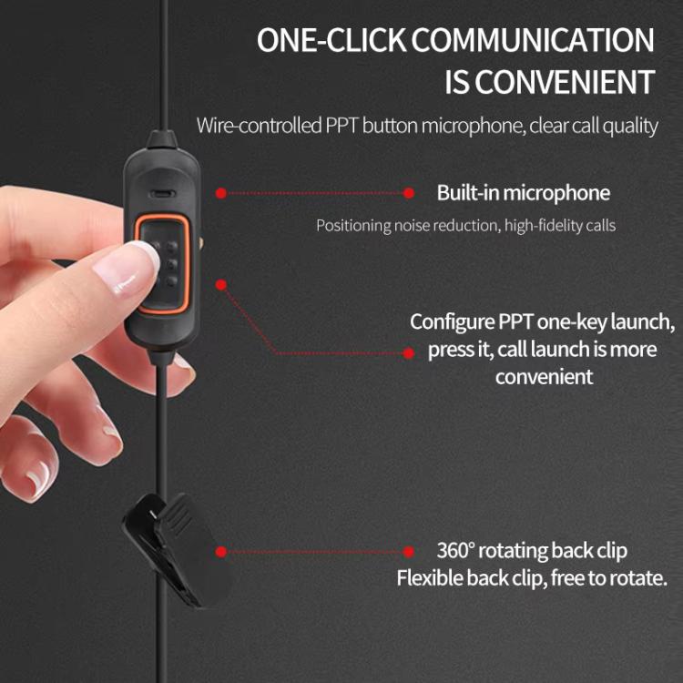 2 Pin Walkie-talkie Headset Mic Earphone for Baofeng UV5R / Quansheng UV K5 / K6 8800(Black) - Microphones & Headsets by buy2fix | Online Shopping UK | buy2fix