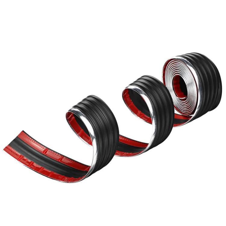 Car Thickened Self-adhesive Side Anti-collision Strip(Black Silver Edge) - Anti Collision Sticker by buy2fix | Online Shopping UK | buy2fix