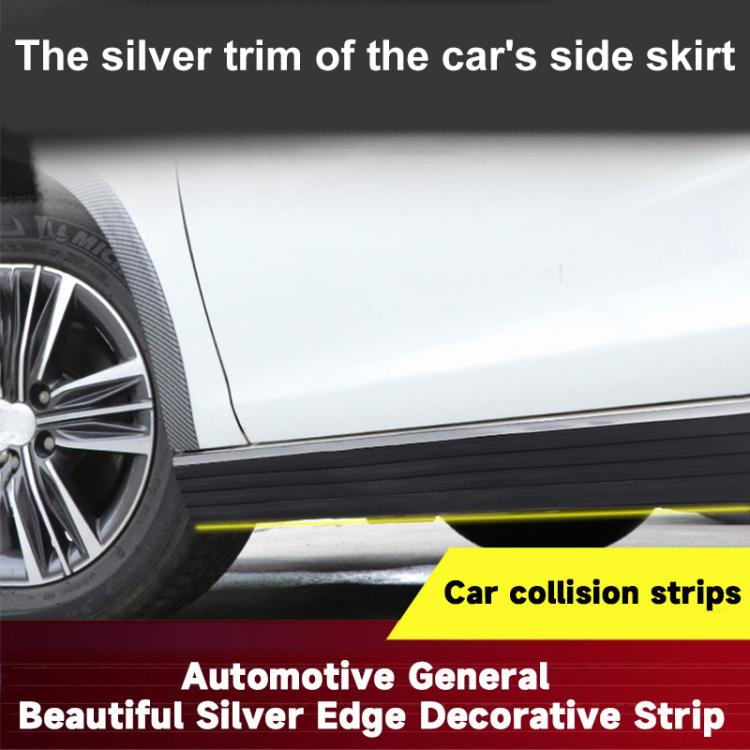 Car Thickened Self-adhesive Side Anti-collision Strip(Black Silver Edge) - Anti Collision Sticker by buy2fix | Online Shopping UK | buy2fix