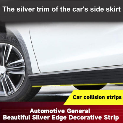 Car Thickened Self-adhesive Side Anti-collision Strip(Black Silver Edge) - Anti Collision Sticker by buy2fix | Online Shopping UK | buy2fix