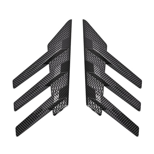 1 Pair Car Rear Windshield Air Cent Shark Fin Decorative Sticker, Carbon Pattern