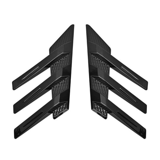 1 Pair Car Rear Windshield Air Cent Shark Fin Decorative Sticker, Bright Black