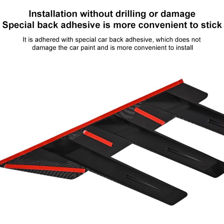 1 Pair Car Rear Windshield Air Cent Shark Fin Decorative Sticker, Bright Black - Decorative Sticker by buy2fix | Online Shopping UK | buy2fix