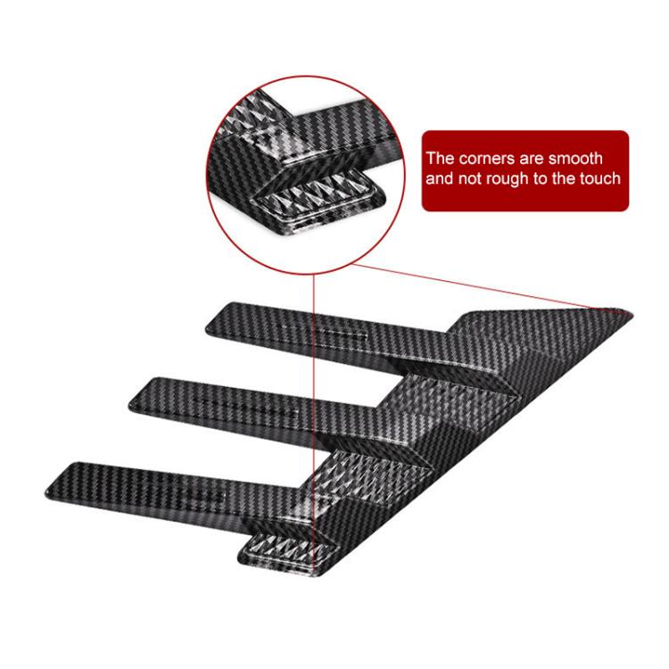 1 Pair Car Rear Windshield Air Cent Shark Fin Decorative Sticker, Carbon Pattern - Decorative Sticker by buy2fix | Online Shopping UK | buy2fix