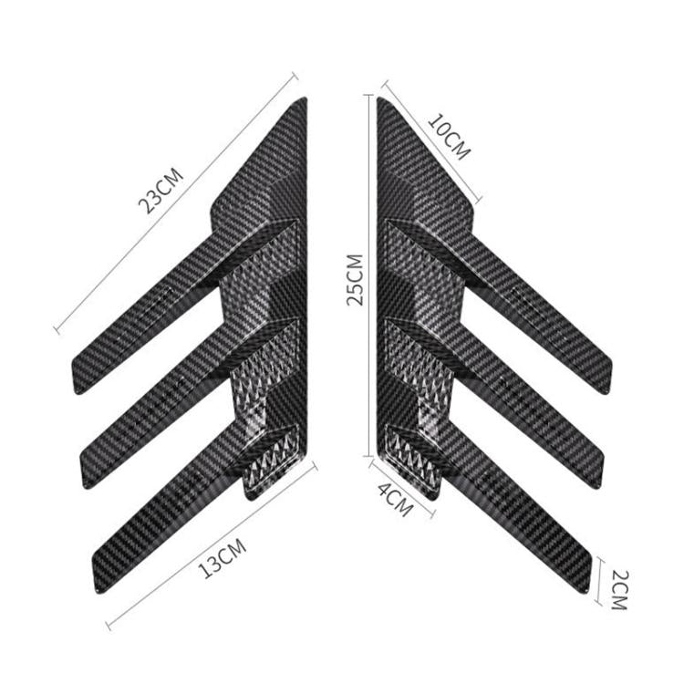 1 Pair Car Rear Windshield Air Cent Shark Fin Decorative Sticker, Carbon Pattern - Decorative Sticker by buy2fix | Online Shopping UK | buy2fix