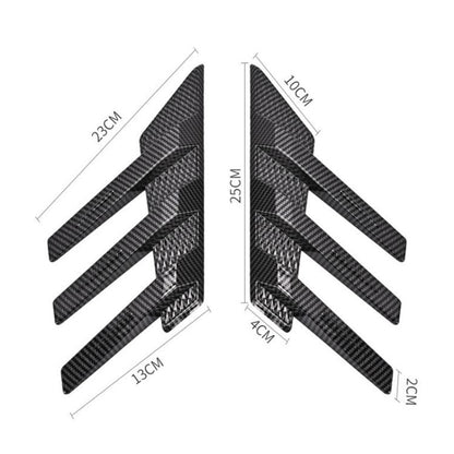 1 Pair Car Rear Windshield Air Cent Shark Fin Decorative Sticker, Carbon Pattern - Decorative Sticker by buy2fix | Online Shopping UK | buy2fix