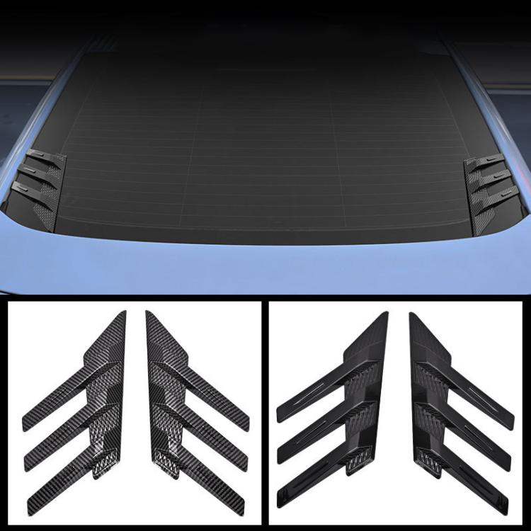 1 Pair Car Rear Windshield Air Cent Shark Fin Decorative Sticker, Bright Black - Decorative Sticker by buy2fix | Online Shopping UK | buy2fix