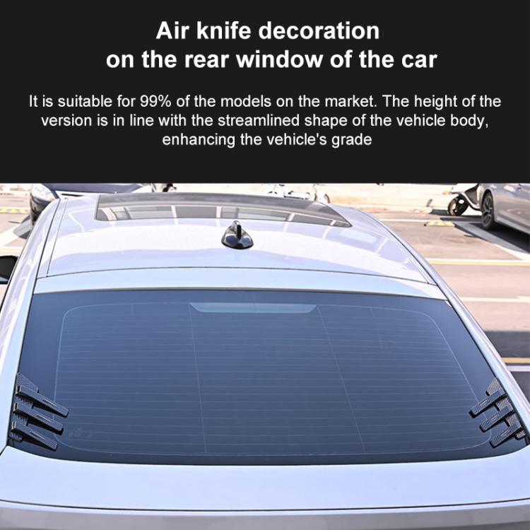 1 Pair Car Rear Windshield Air Cent Shark Fin Decorative Sticker, Bright Black - Decorative Sticker by buy2fix | Online Shopping UK | buy2fix