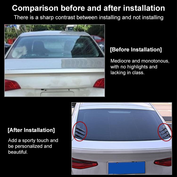 1 Pair Car Rear Windshield Air Cent Shark Fin Decorative Sticker, Bright Black - Decorative Sticker by buy2fix | Online Shopping UK | buy2fix
