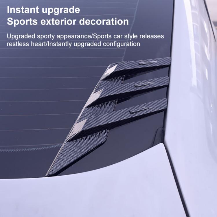 1 Pair Car Rear Windshield Air Cent Shark Fin Decorative Sticker, Bright Black - Decorative Sticker by buy2fix | Online Shopping UK | buy2fix