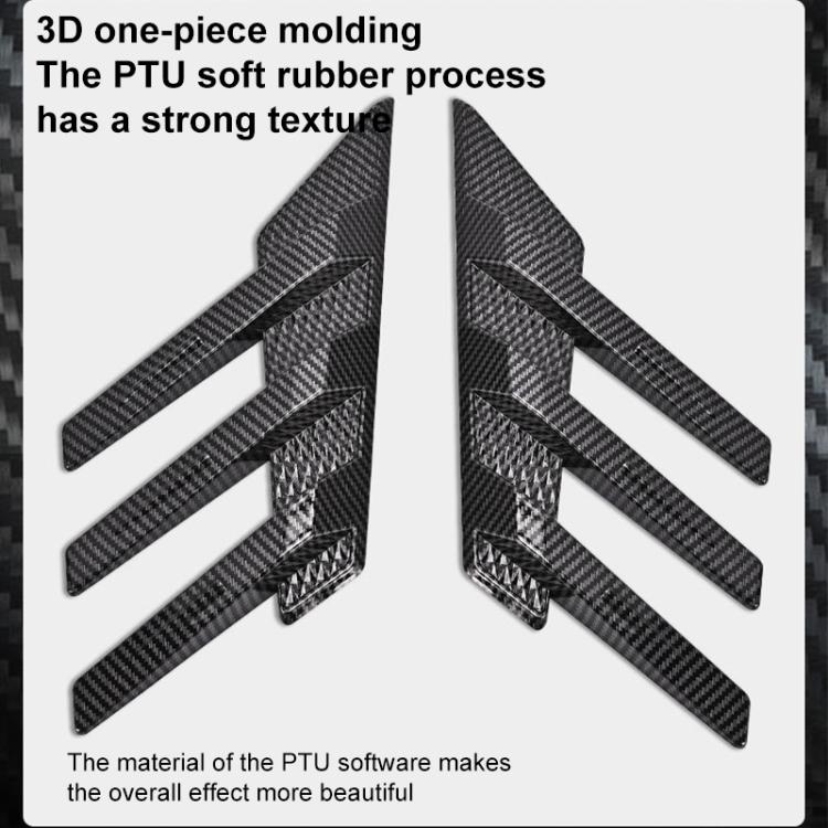 1 Pair Car Rear Windshield Air Cent Shark Fin Decorative Sticker, Carbon Pattern - Decorative Sticker by buy2fix | Online Shopping UK | buy2fix