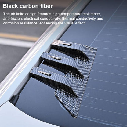 1 Pair Car Rear Windshield Air Cent Shark Fin Decorative Sticker, Bright Black - Decorative Sticker by buy2fix | Online Shopping UK | buy2fix