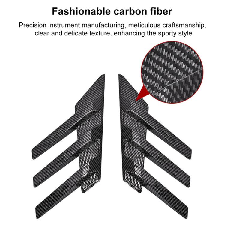 1 Pair Car Rear Windshield Air Cent Shark Fin Decorative Sticker, Carbon Pattern - Decorative Sticker by buy2fix | Online Shopping UK | buy2fix