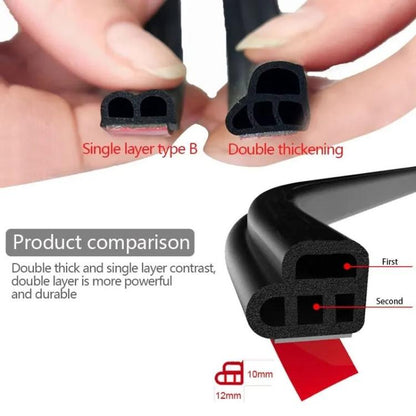 L Type 10m Car Rubber Seal Strip(Black) - sealing strips by buy2fix | Online Shopping UK | buy2fix