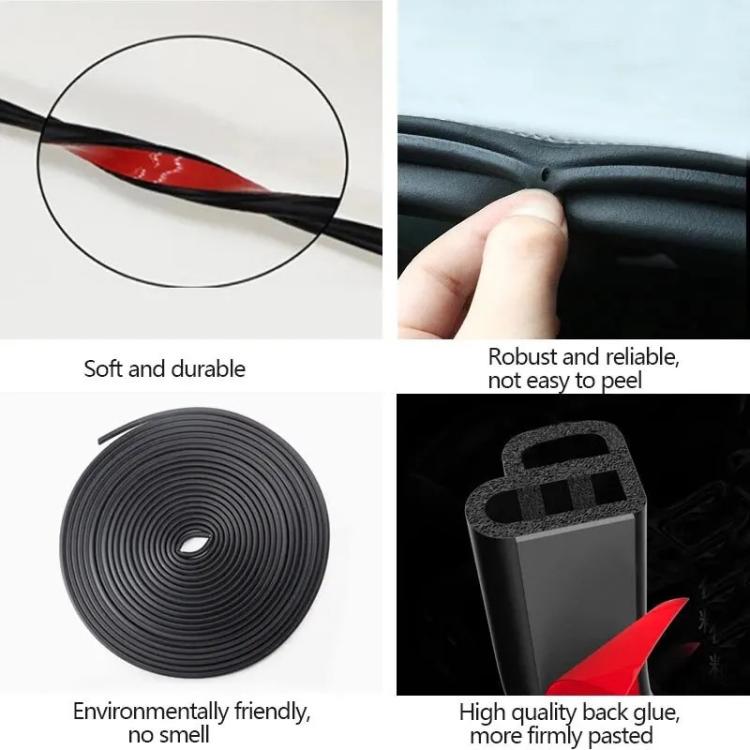 L Type 10m Car Rubber Seal Strip(Black) - sealing strips by buy2fix | Online Shopping UK | buy2fix