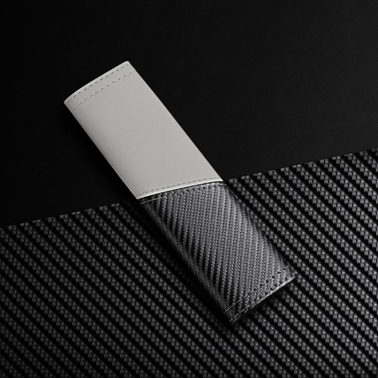 Car Leather Carbon Fiber Stitching Seat Belt Shoulder Guard(White) - Seat Belts & Padding by buy2fix | Online Shopping UK | buy2fix