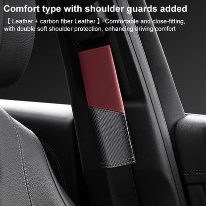 Car Leather Carbon Fiber Stitching Seat Belt Shoulder Guard(White) - Seat Belts & Padding by buy2fix | Online Shopping UK | buy2fix