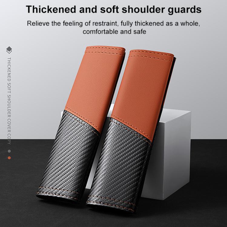 Car Leather Carbon Fiber Stitching Seat Belt Shoulder Guard(Black) - Seat Belts & Padding by buy2fix | Online Shopping UK | buy2fix