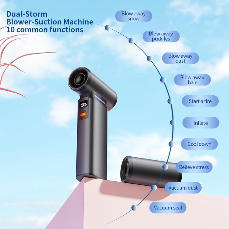 F1 Stepless Speed High-Power Turbo Handheld Fan(Dark Grey) - Electric Fans by buy2fix | Online Shopping UK | buy2fix