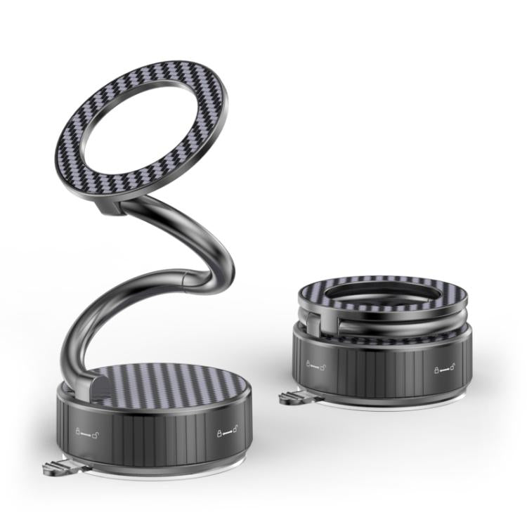 H3 Folding Vacuum Adsorption Magnetic Car Phone Holder(Silver Grey) - Universal Car Holders by buy2fix | Online Shopping UK | buy2fix