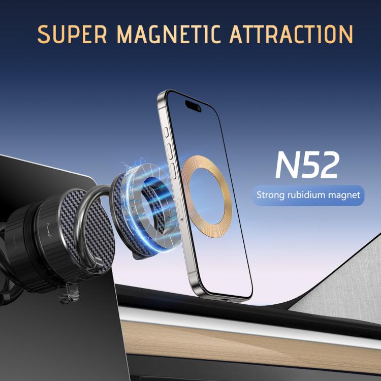 H3 Folding Vacuum Adsorption Magnetic Car Phone Holder(Silver Grey) - Universal Car Holders by buy2fix | Online Shopping UK | buy2fix