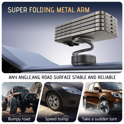 H3 Folding Vacuum Adsorption Magnetic Car Phone Holder(Silver Grey) - Universal Car Holders by buy2fix | Online Shopping UK | buy2fix