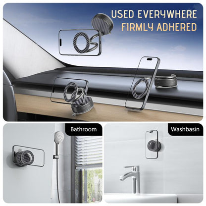 H3 Folding Vacuum Adsorption Magnetic Car Phone Holder(Silver Grey) - Universal Car Holders by buy2fix | Online Shopping UK | buy2fix