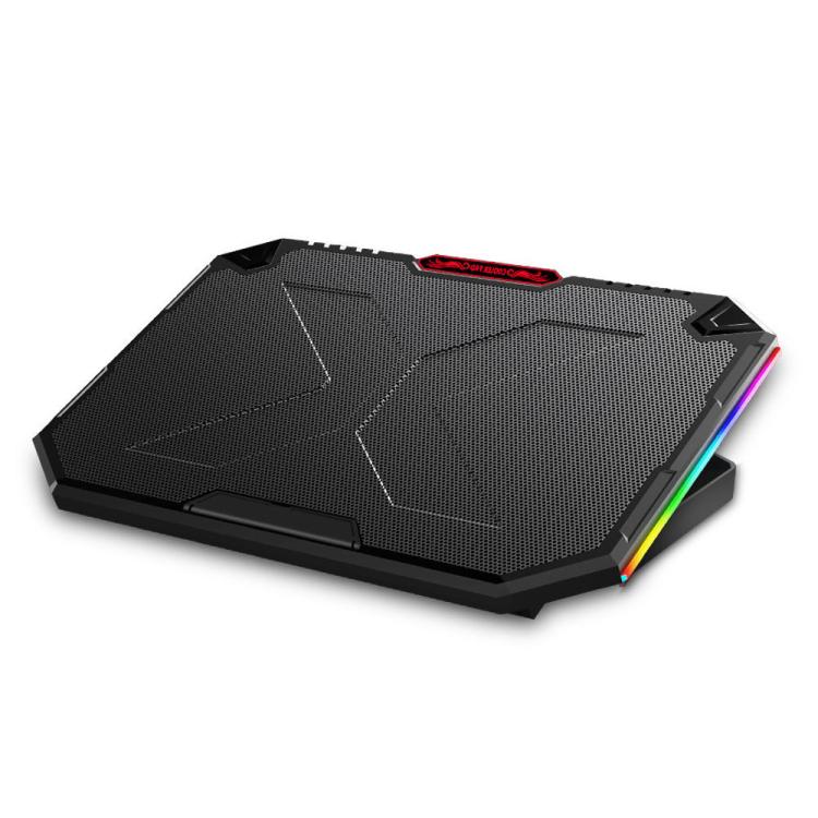 NUOXI YL-018 5-Core Fans Ultra-quiet Laptop Cooler RGB Light Cooling Holder(Black) - Cooling Pads by NUOXI | Online Shopping UK | buy2fix