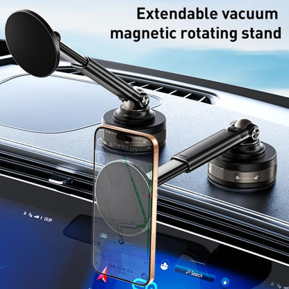 J34 Retractable Vacuum Adsorption Magnetic Car Phone Holder(Black) - Universal Car Holders by buy2fix | Online Shopping UK | buy2fix