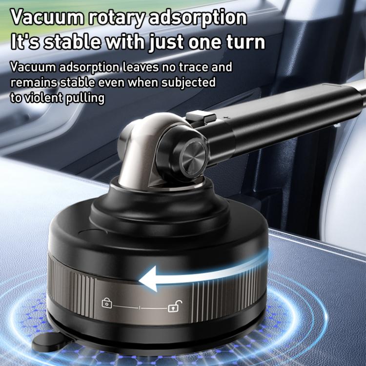 J34 Retractable Vacuum Adsorption Magnetic Car Phone Holder(Black) - Universal Car Holders by buy2fix | Online Shopping UK | buy2fix